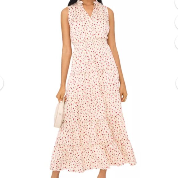 1. State Dresses & Skirts - 1. State Cream and Red Floral Maxi Dress - XXS - NWT